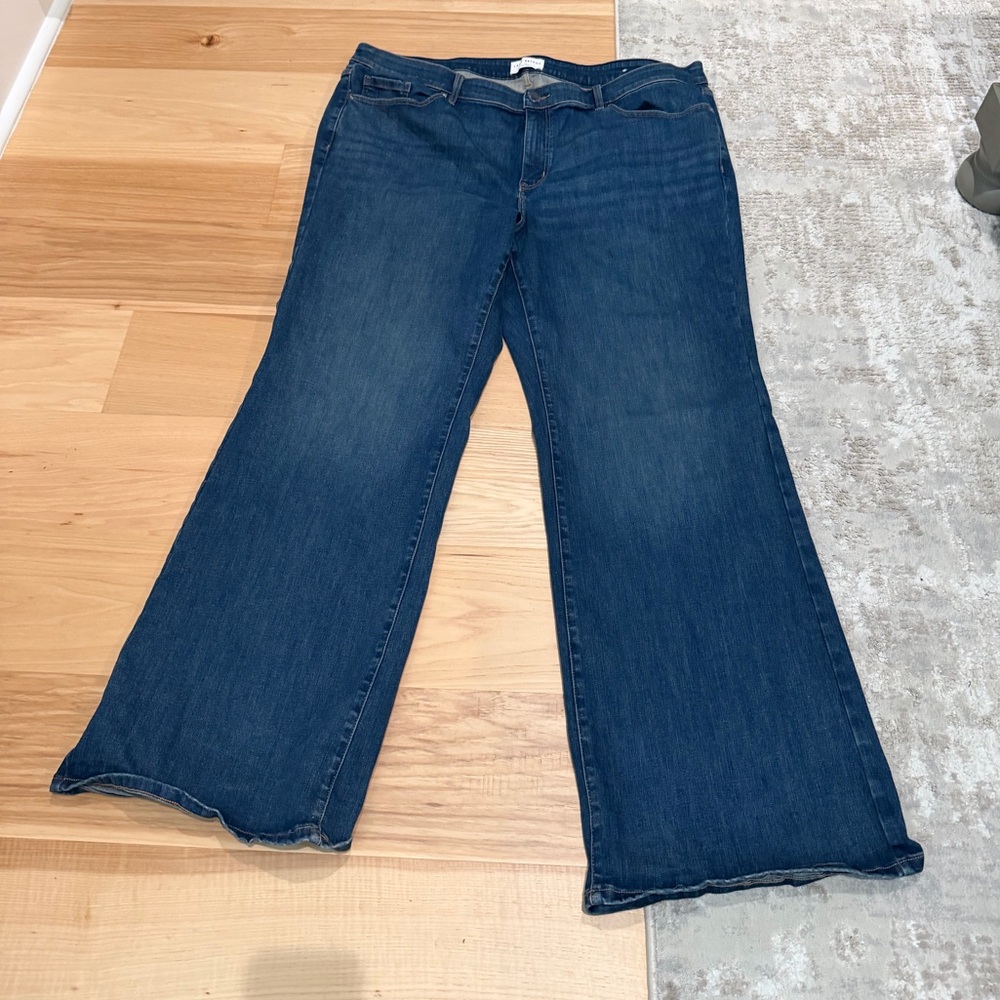 Lane Bryant Dark Blue Mid- Rise, signature fit boot cut jeans size 24 long
